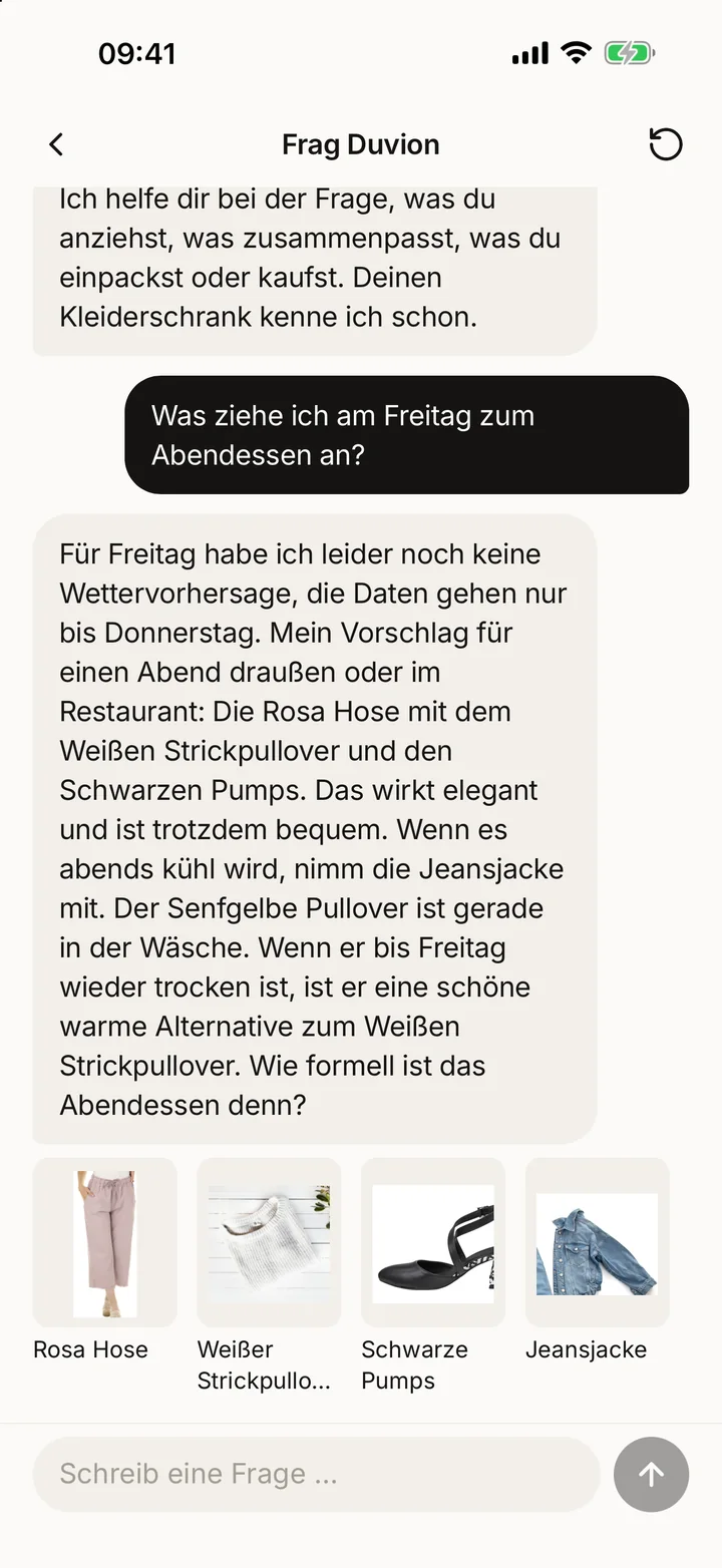 Frag nach morgen.