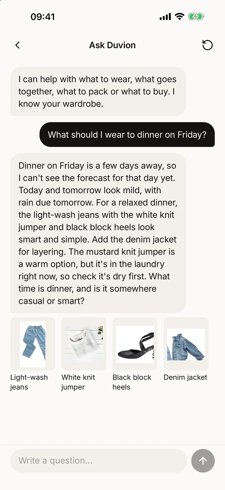 Ask about tomorrow.