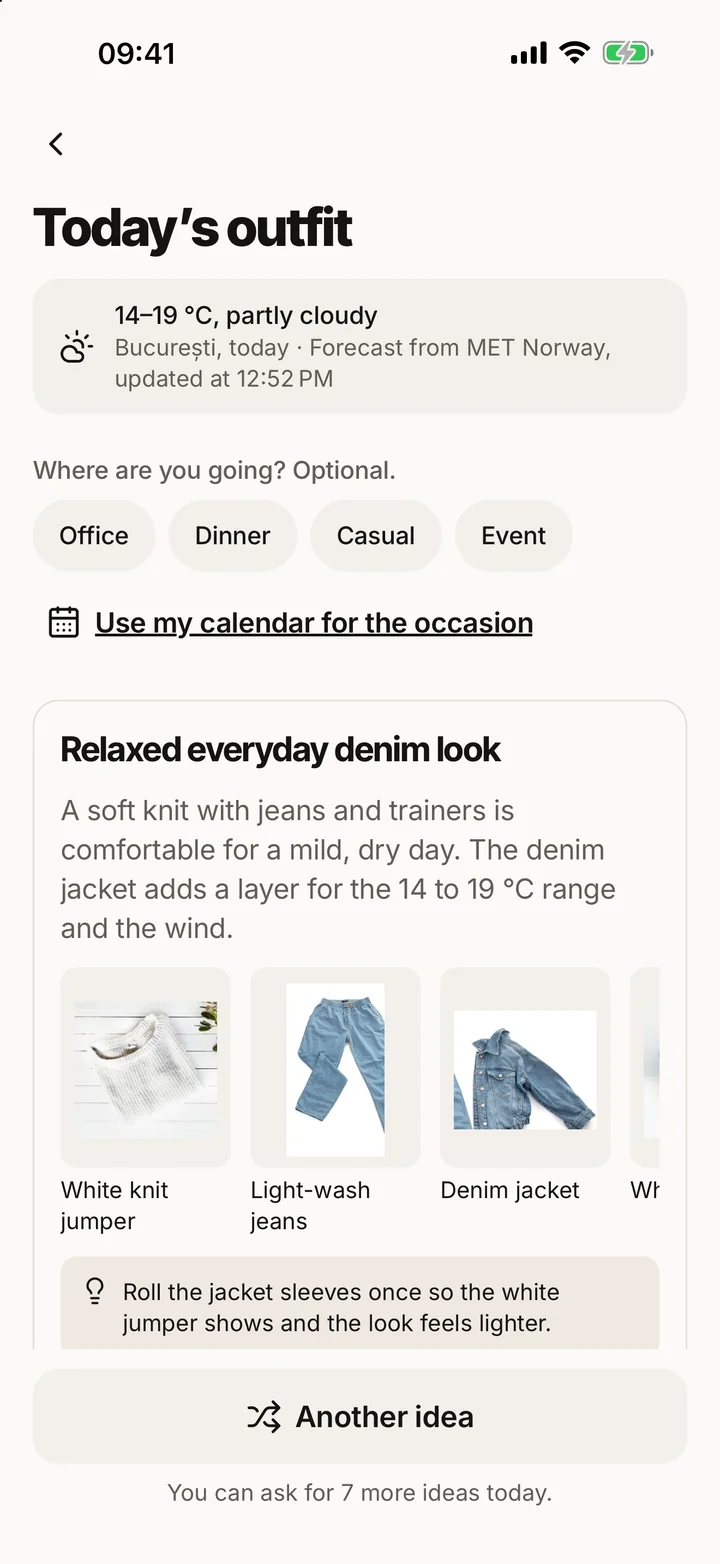 Today’s outfit is ready.